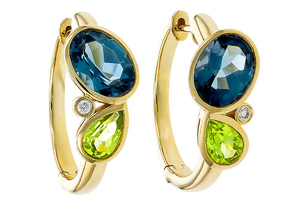 H293-63422: EARRINGS 2.97 SEMI-PREC (PER,LBT) 3.00 TGW