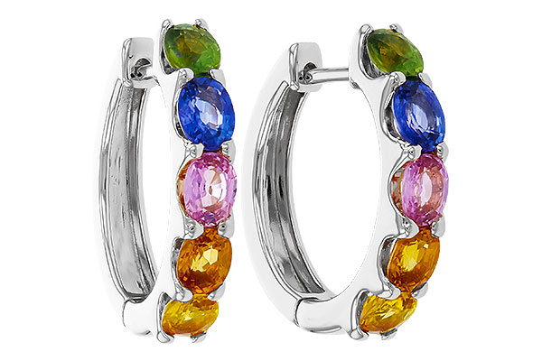 K293-57931: EARRINGS 2.20 TW MULTI-COLOR SAPPHIRE