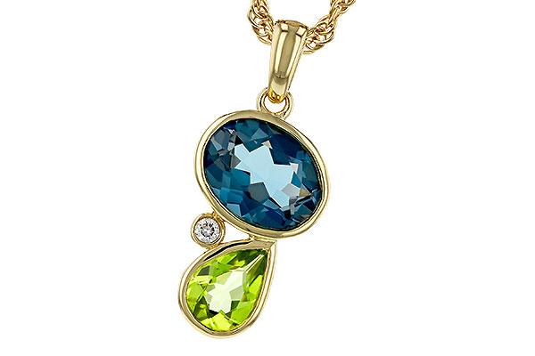 K293-63403: NECKLACE 2.43 SEMI-PREC (PER,LBT) 2.45 TGW