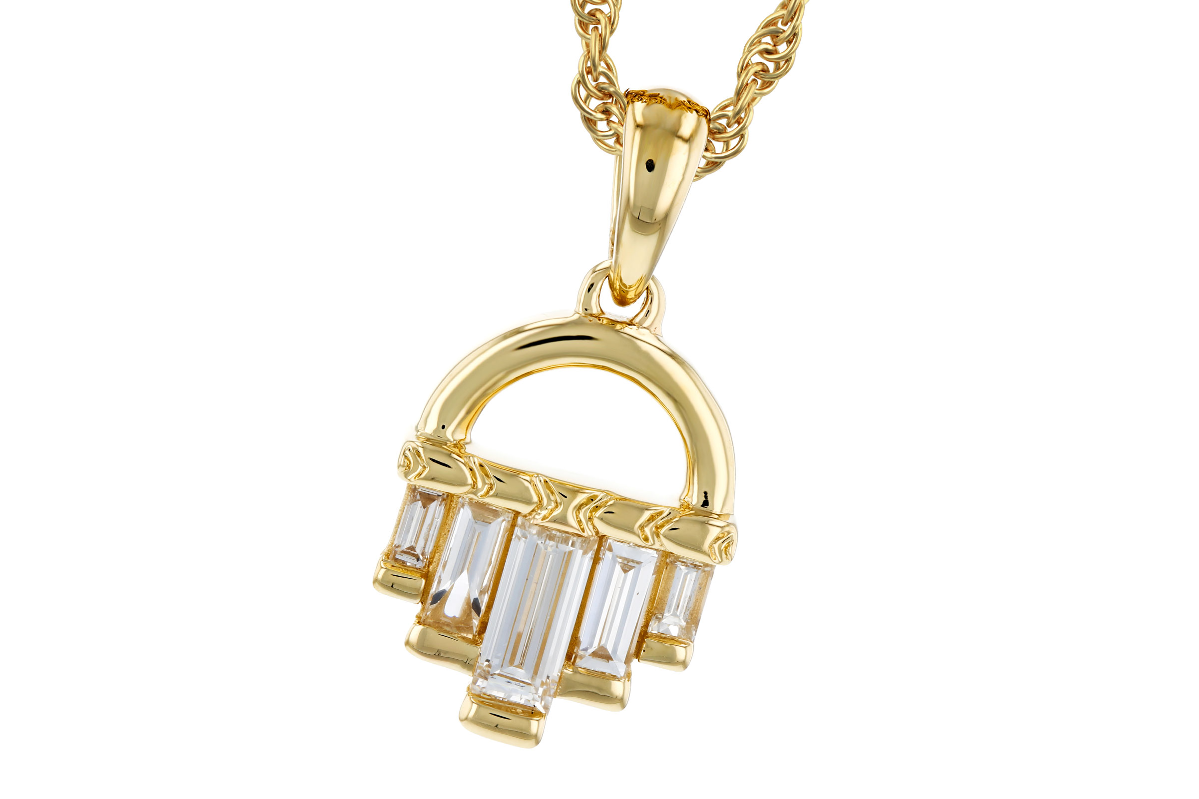 K294-47940: NECKLACE .46 TW BAGUETTE DIAMONDS
