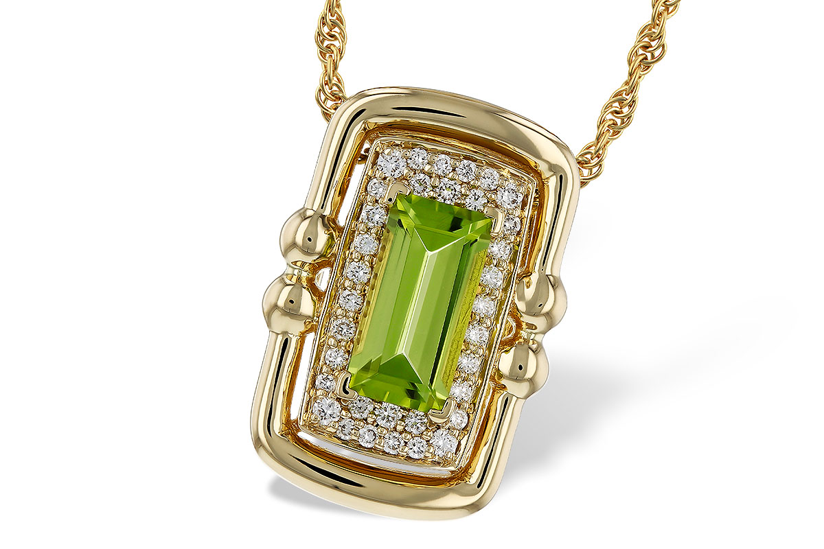 L293-63394: NECKLACE .72 PERIDOT .84 TGW (8x4MM PER)