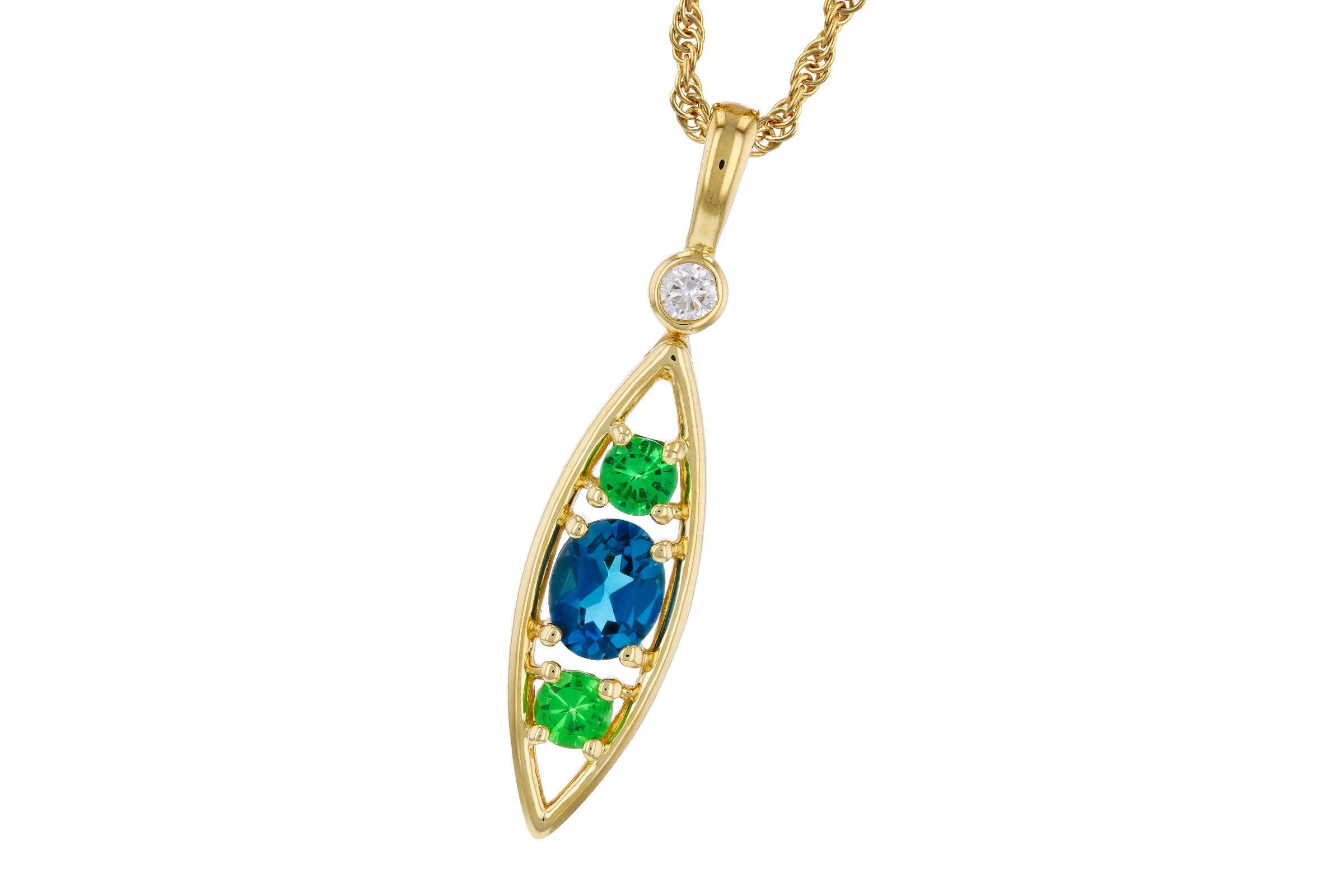 L294-47949: NECKLACE .54 SEMI-PREC (LBT & GR.GT) .58 TGW
