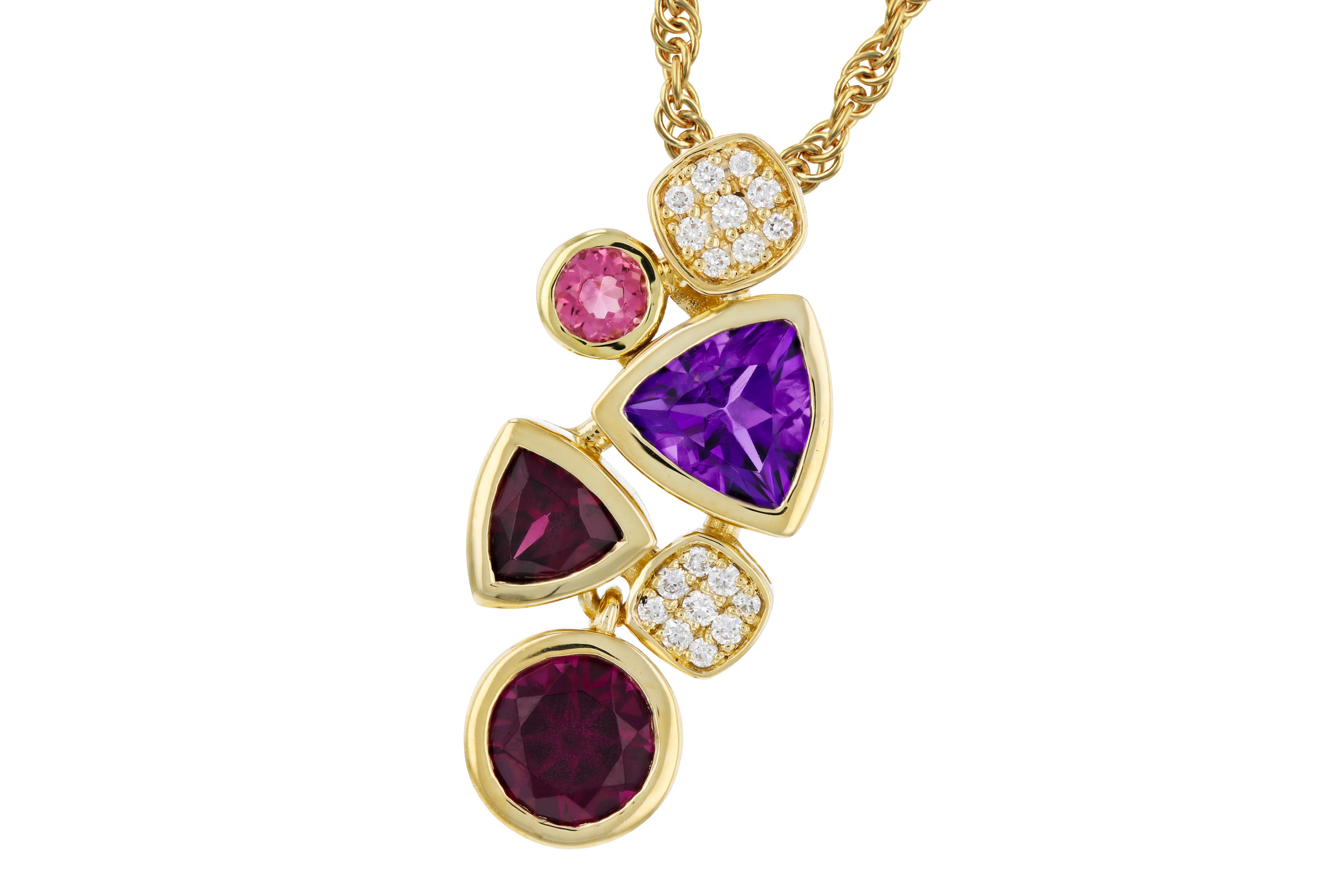 L294-47976: NECKLACE 1.34 SEMI-PREC (AM,RHO,PT) 1.40 TGW