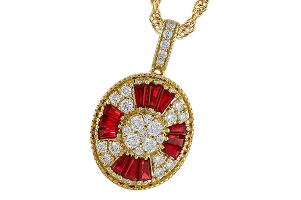 M293-61630: NECKLACE .54 TW RUBY .78 TGW