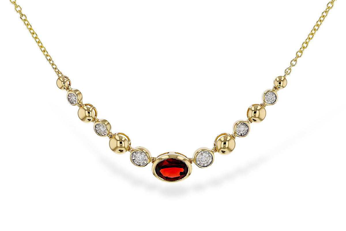 M293-62485: NECKLACE .88 GARNET 1.00 TGW (17")
