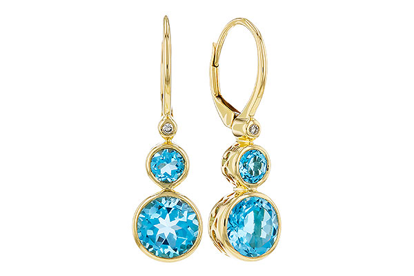 M294-46121: EARR 3.25 TW BLUE TOPAZ 3.27 TGW (4MM/7MM BT)